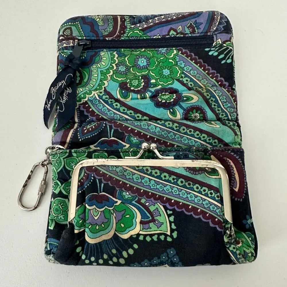 Vera Bradley Blue Rhapsody Taxi Wallet Compact Cotton Wallet For Crafts/Repairs - Picture 12 of 16